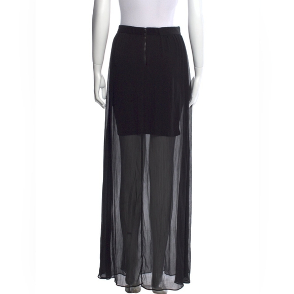 ALICE + OLIVIA Black Flowy Chiffon Sheer High Waist A-Line  Maxi Skirt SZ 4 NWT - Picture 3 of 6